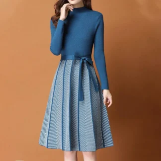 Knitted A-line Midi Dresses