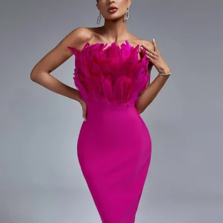 Elegant Strapless Midi Dress