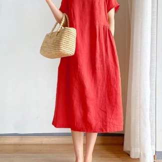 Casual Side Pocket Midi Dresses